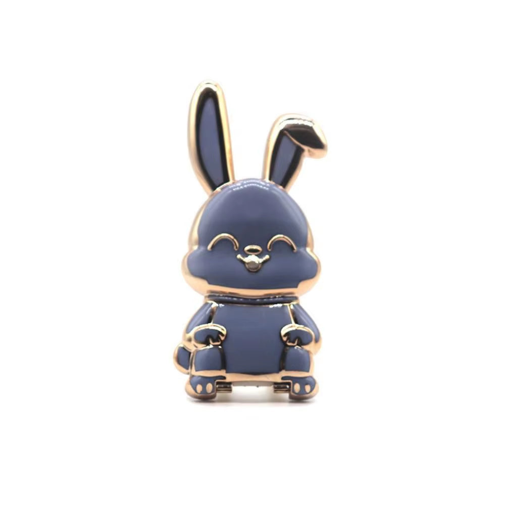 Ring Buckle Car Mount Stand 3D Folding Back Sticker Pad Mobile Phone Holder Pull Rod Support Phone Stand Rabbit Ring Bracket